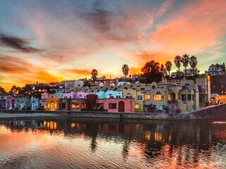 Fototapeta premium Beautiful shot of traditional colorful houses on a coast in Venice, Italy