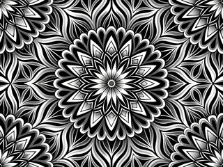 Floral Vintage Black and White Seamless Pattern Texture Design