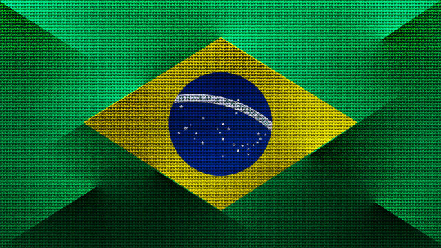 Fabric textile Wallpaper of The national Flag of brazil