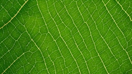 Close-up to green leaf texture