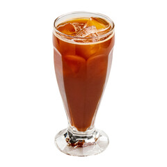 glass of cold black coffee with ice