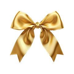 Naklejka premium Golden bow isolated on transparent background