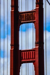 Detail of the steel structure of the Golden Gate Bridge in San Francisco