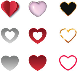 Abstract image featuring a collection of brightly colored hearts in a variety of sizes and shapes