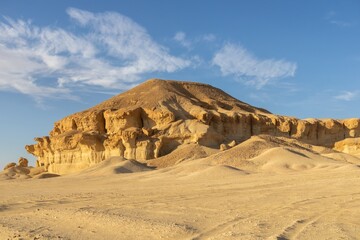 Sandstone rock formations in Gouda Mountains near Judah, Saudi Arabia