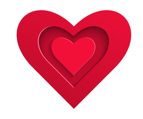 Red Heart shape with hearts inside, Valentines Day, love symbol vector illustration.  