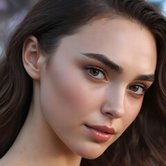 Fototapeta premium Portrait of a beautiful woman in a city background..