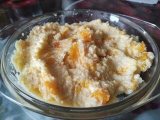 Corn porridge with a pumpkin