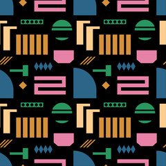 Backgrounds abstract shapes. Contemporary and bold figure patterns. Geometric designs in a trendy retro brutalist style.