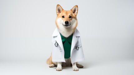 dog, Canaan in doctor gown