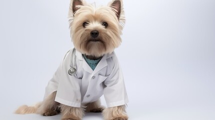 dog, Cairn Terrier in doctor gown