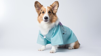 dog, Cardigan Welsh Corgi in doctor gown