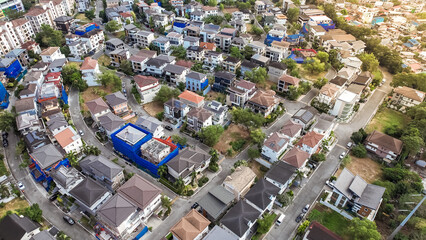 Taguig, Metro Manila, Philippines - Feb 03, 2024: Aerial of Mckinley Hill Village.