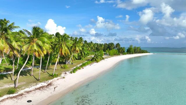 Aerial of Bantam Island, The Cocos (Keeling) Islands, Australian Territory