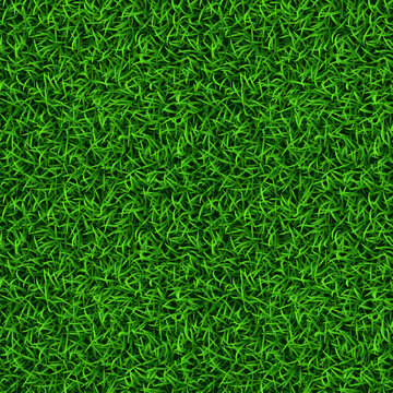 Vector realistic green grass lawn seamless pattern, texture tile