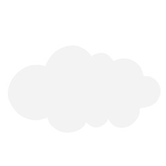 white cloud illustration isolated on white and transparent background. flat style vector