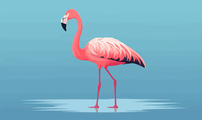 flamingo vector flat minimalistic isolated vector style illustration