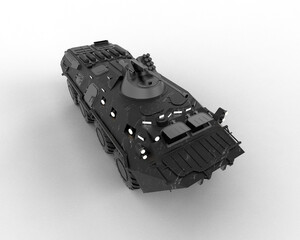 Armored vehicle isolated on background. 3d rendering - illustration