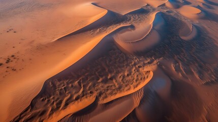 Fototapeta na wymiar AI generated illustration of an idyllic desert landscape featuring golden sand dunes