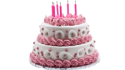 Sweet Sixteen Birthday Cake, isolated on transparent Background