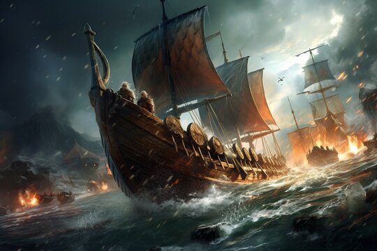 Viking Age Valor: Longships in Northern Seas


