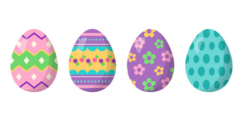 Colorful Easter eggs set