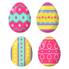 Colorful Easter eggs set