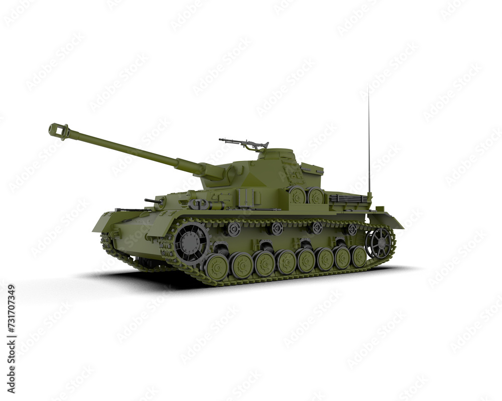 Wall mural Armored tank building isolated on background. 3d rendering - illustration