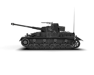 Armored tank building isolated on background. 3d rendering - illustration
