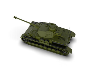 Armored tank building isolated on background. 3d rendering - illustration