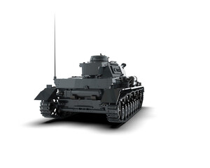 Armored tank building isolated on background. 3d rendering - illustration