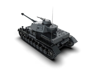 Armored tank building isolated on background. 3d rendering - illustration