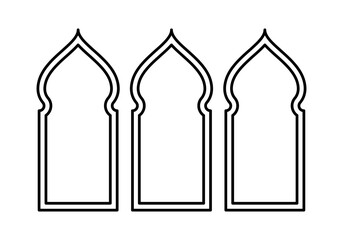 Icono negro de ventanas de una mezquita.