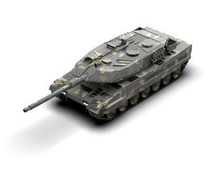 Armored tank building isolated on background. 3d rendering - illustration