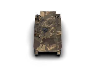 Armored tank building isolated on background. 3d rendering - illustration