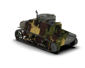 Armored tank building isolated on background. 3d rendering - illustration