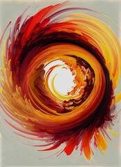 AI generated illustration of a vibrant orange spiral wallpaper