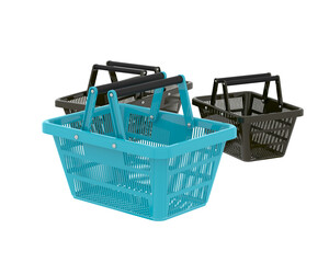 Grocery basket building isolated on background. 3d rendering - illustration