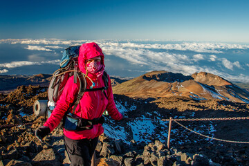 Hiking around volcanic land, Tenerife Island