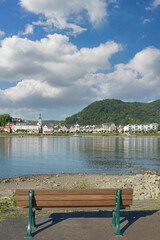 view to medicinal  spa of Bad Breisig at Rhine River in  Rhineland -Palatinate , Germany