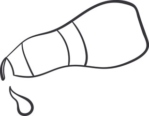 Hair shampoo, shower gel, soap, lotion bottle. Body care hygienic skin care essence. Vector doodle illustration isolated on white background.