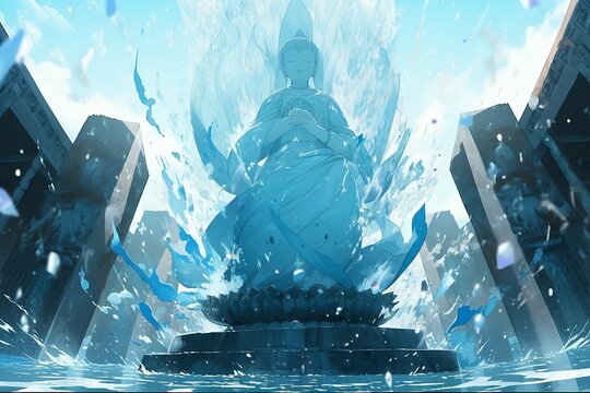 AI generated statue of praying god