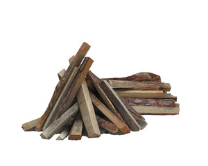 Wood for fire isolated on background. 3d rendering - illustration