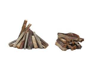 Wood for fire isolated on background. 3d rendering - illustration