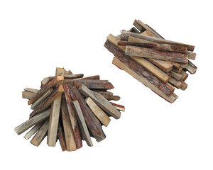 Wood for fire isolated on background. 3d rendering - illustration