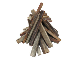 Wood for fire isolated on background. 3d rendering - illustration