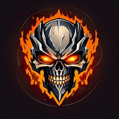 Obraz premium vector design gaming esport mascot logo of skeleton
