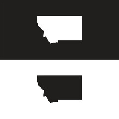Outline map of Montana white background. USA state, vector map with contour.