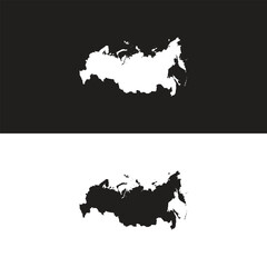 Russia maps for design. Easily editable Russia map vector set - Blank Map of Russia Include Russia Flag With Map Shape, Silhouette