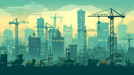 construction industry - construction, building, infrastructure, engineering, presentation, background